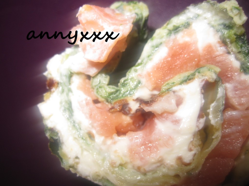 Thermomix Rezept: Spinat Roulade mit Lachs Frischkäse Füllung